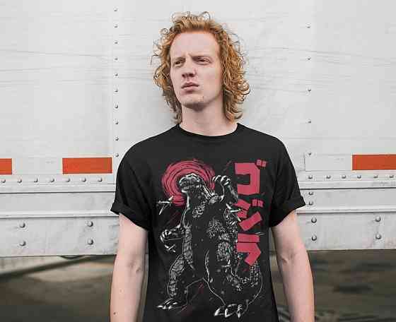 Футболка для мальчика аниме Годзилла Вс Кинг Конг оверсайз (рост от 165 до 180 ) Черний AnimeJ0883m Днепр
