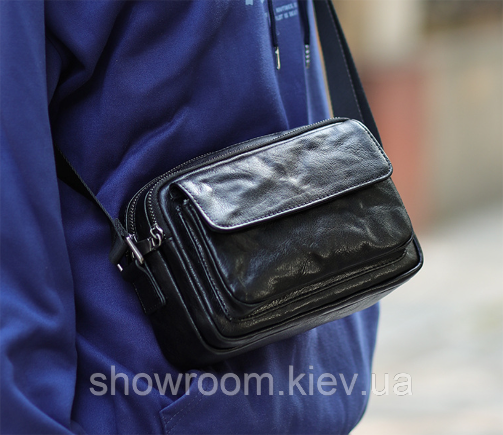 Чоловіча шкіряна барсетка Leather Collection (9253) Київ - фото 2