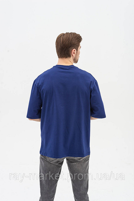 Футболка оверсайз RAY OVERSIZE чоловіча темно-синя (U0104M-Navy Blue) Київ - фото 4