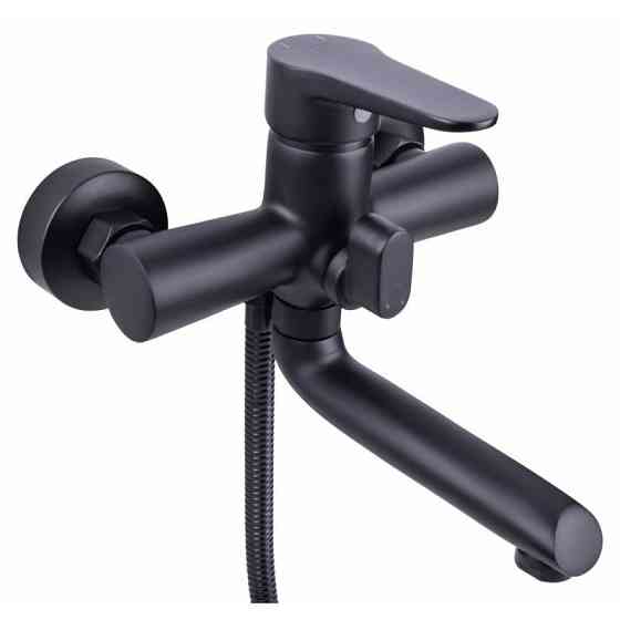 Змішувач для ванни Lidz (BLA) 14 43 006-1 New з душовим гарнітуром, чорний Київ