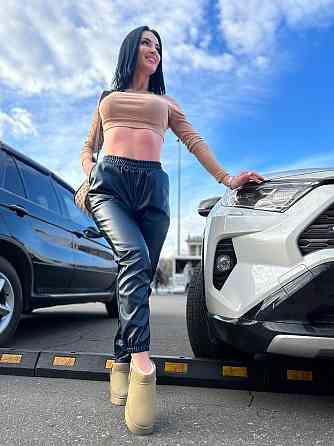 Штаны-джоггеры из экокожи на флисе Spenser Киев