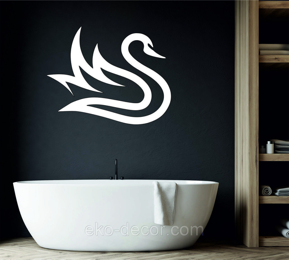 Декоративне настінне Панно «Лебідь», Декор на стіну 50*40 см, Білий Київ - фото 3