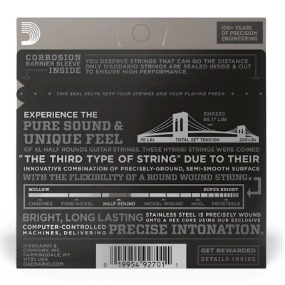 Струни для гітари D'Addario XL Half Rounds Super Light (09-42) (EHR320) Вінниця - фото 3