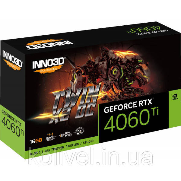 GeForce RTX4060 Ti Inno3D TWIN X2 OC, 16GB GDDR6, 128bit, PCI Express 4.0 X8 (N406T2-16D6X-178055N) Киев - изображение 2