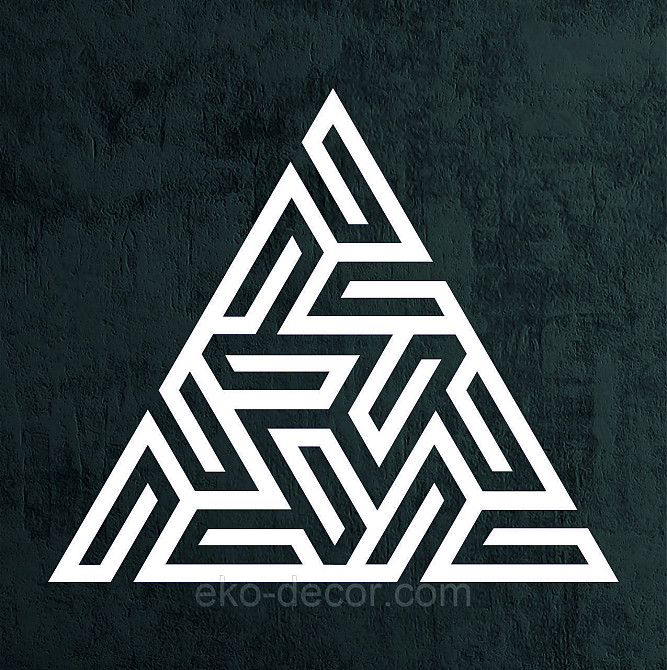 Декоративное настенное Панно «Треугольник» Декор на стену 90*90 см, Белый Киев - изображение 3