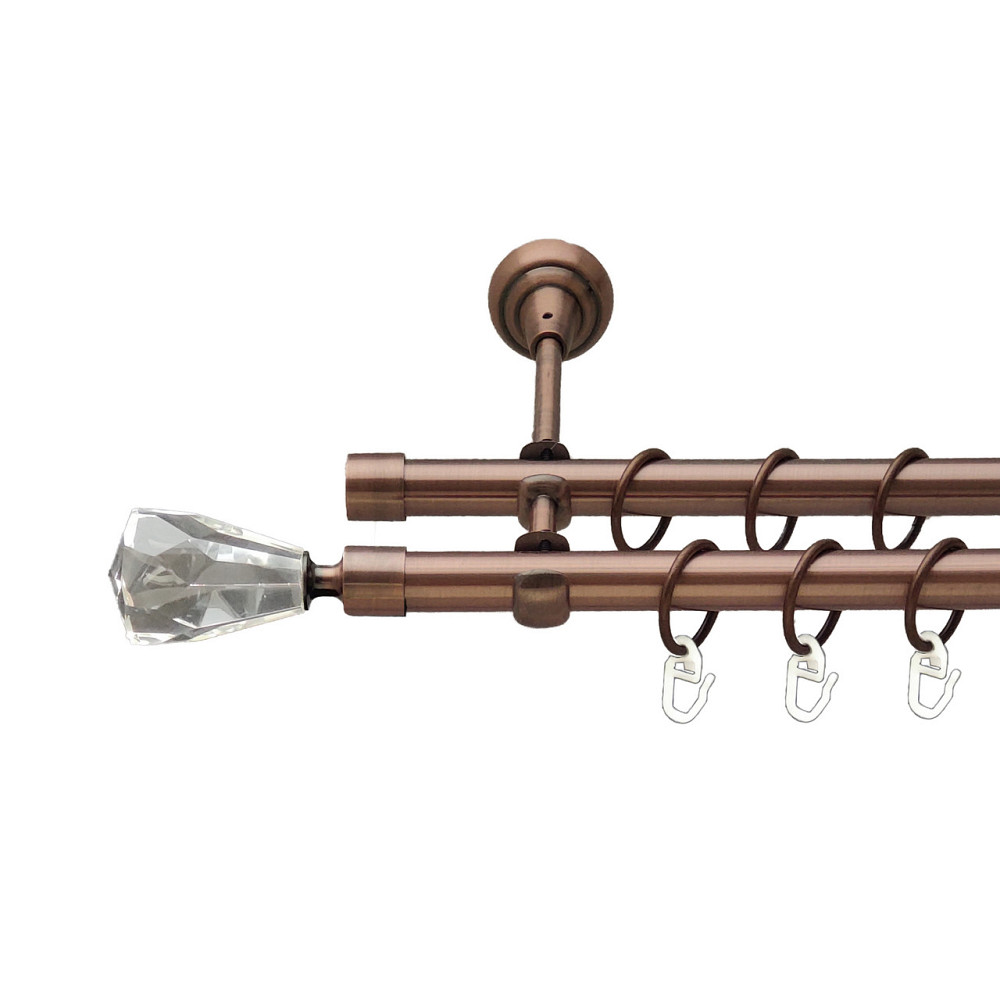 Карниз Orvit Лучетта металевий дворядний відкритий Мідь 19\19 мм 240 см (00-00012100) Львів - фото 1