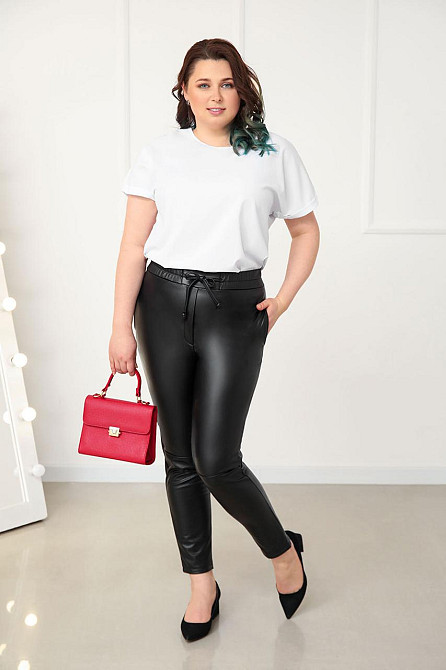 Теплі штани з екошкіри на хутрі "Richy" оптом | Батал Київ - фото 4