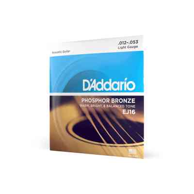 Струни для гітари D'Addario Phosphor Bronze Regular Light (12-53) (EJ16) Вінниця