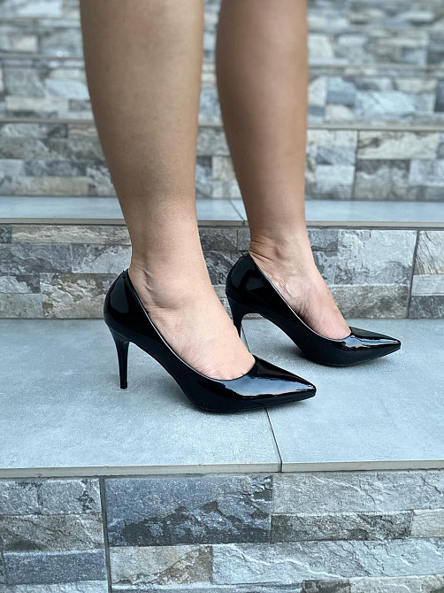 Comer Туфлі жіночі COMER чорні еко-лак каблук 8.5 см 37р. ( ) Коломыя - изображение 3