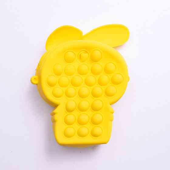 Силиконовая детская сумочка-кошелёк с поп-ит, жёлтая Киев