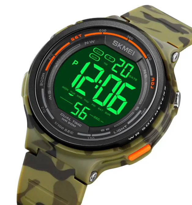 Чоловічий наручний годинник Skmei 1841 Зелений камуфляж Вінниця - фото 4