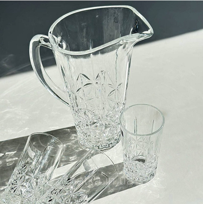 Набор для напитков 7 предметов 6 шт бокалов  + графин 1,5 л  «Хрусталь» 250 мл 102-41 прозрачный Киев - изображение 5