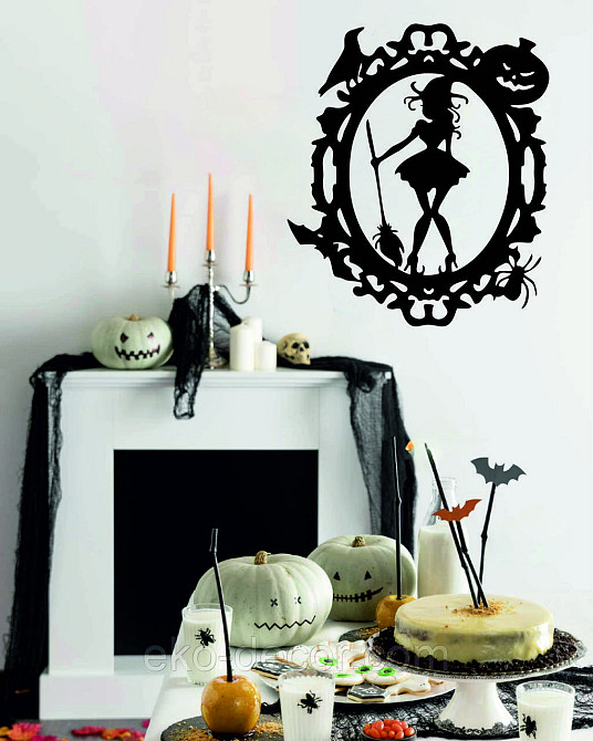 Декоративное настенное Панно «Ведьма с веником», Декор на стену 90*77 см, Черный Киев - изображение 8