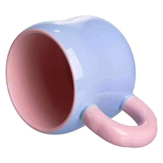 Кубок порцелянова з магнітом Бант 400 (мл) подарункова кружка прикольна чашка для дітей на подарунок Блакитний з рожевим FM-52D Коломия