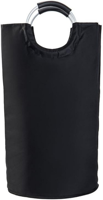 Корзина для белья в ванную комнату,органайзер для стирки хранения вещей складная с алюминиевыми ручками,чёрный Каменец-Подольский - изображение 5