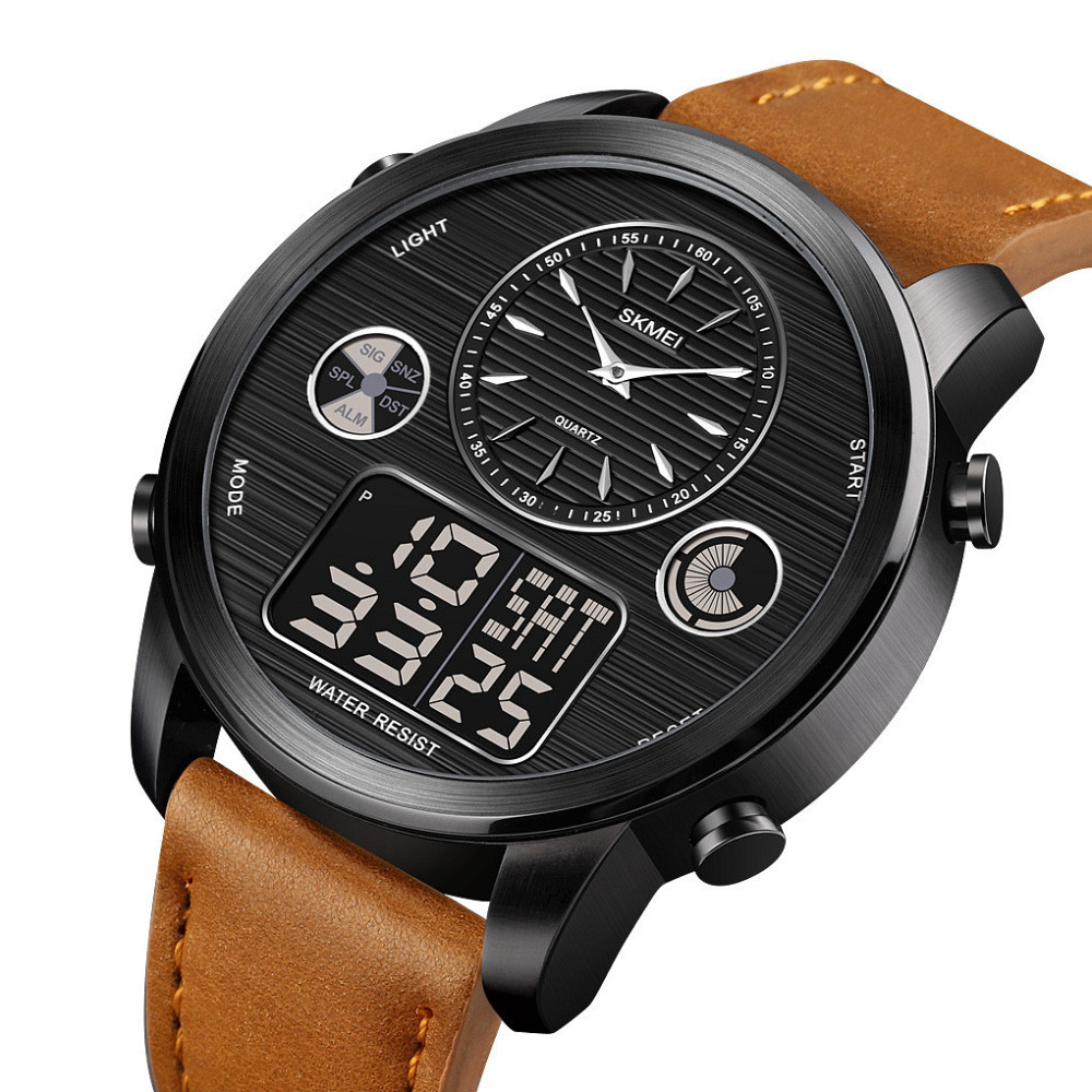 Мужские спортивные часы Skmei 1653 (Коричневые с черным) Киев - изображение 1
