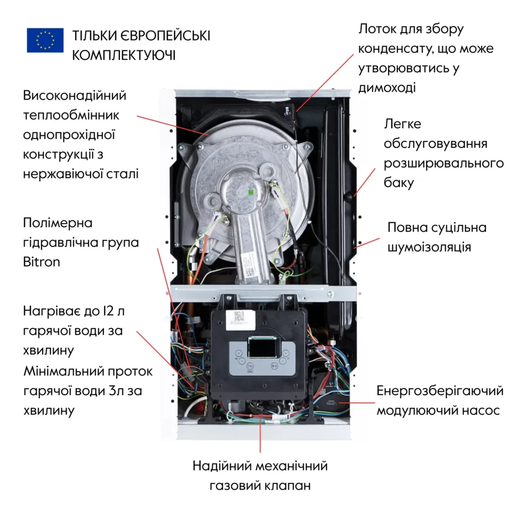 Котел газовий Airfel Optimum Premix 36 кВт Київ - фото 17