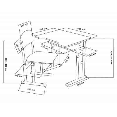 Парта со стулом Сектор Нежность трансформер (Нежность) Винница