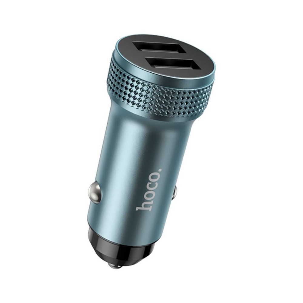 Автомобільний зарядний пристрій HOCO Z49 Level dual port car charger Metal Gray Київ - фото 1