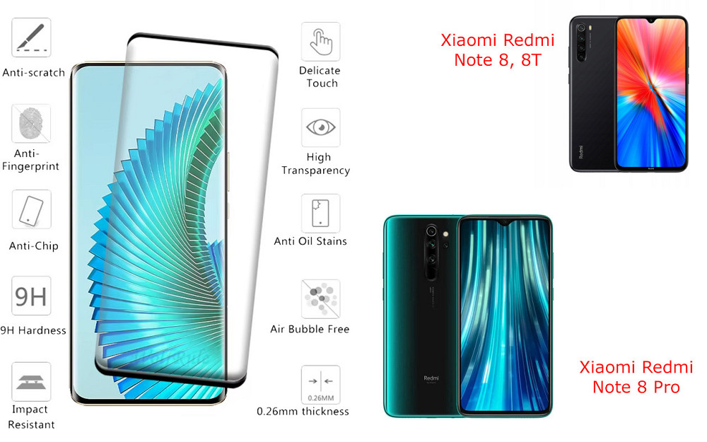 Захисне скло HyperGlass Pro для Xiaomi Redmi Note 8, 8T, 8 Pro – максимальна чутливість та захист Київ - фото 2