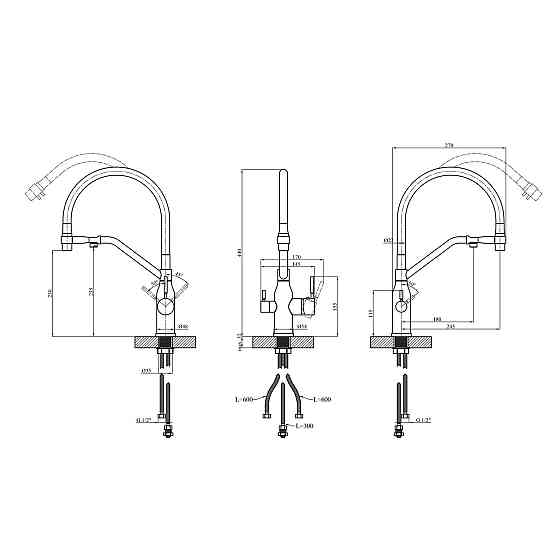 Змішувач для кухні Kroner KRP Kuche — C03816BLK Київ