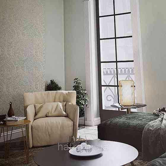 Шпалери метрові вінілові на флізелін Villa Marburg Lombardi вензель великий структурний блакитні на Київ