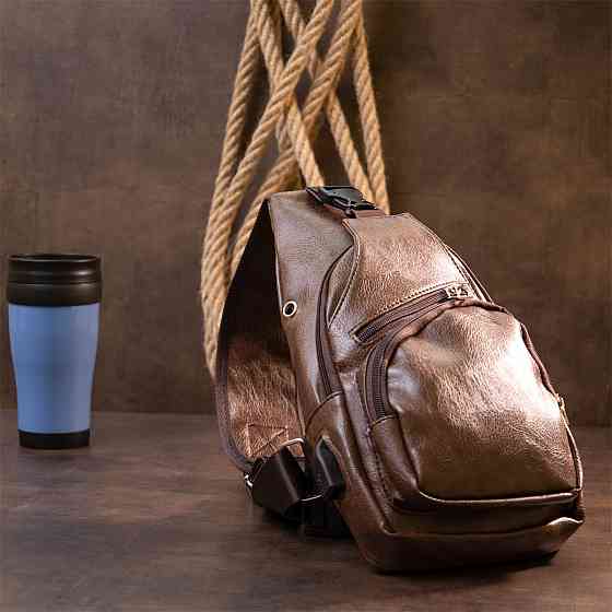 Сумка кросс боди смарт из кожзама Коричневая (Vintage) Киев