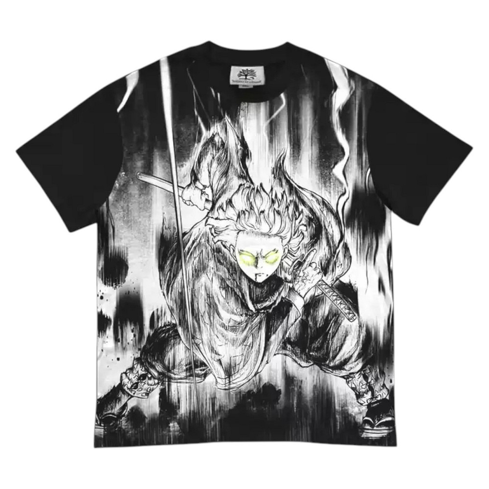 Футболка для хлопчика з принтом аніме Вбивця демонів Зенітсу Агатсума Тхундер оверсайз (зріст від 165 до 180) Чорний Дніпро - фото 1
