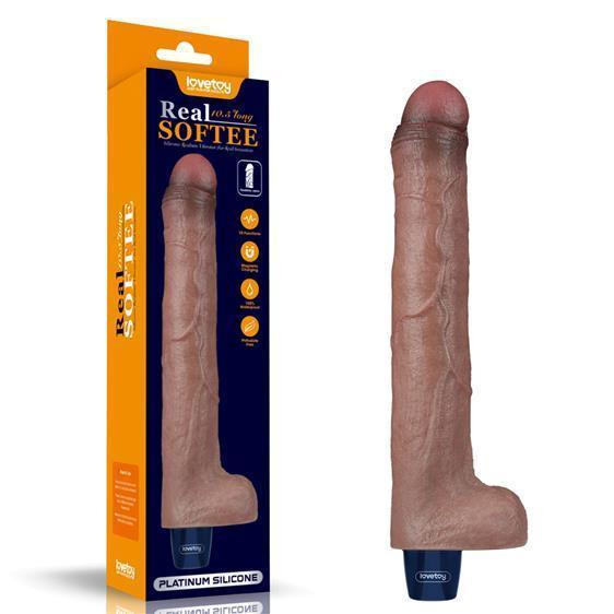 Вібратор - Real Softee Rechargeable Silicone Vibrating Dildo 10.5" Sex Aura Київ - фото 1