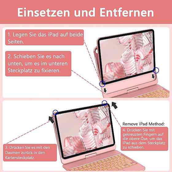 Чохол-клавіатура Bluetooth для iPad 10 (2022/11-го покоління) A16 2025 (10,9/11 дюймів) з тачпадом, обертанням на 360° та підсвітк Дніпро