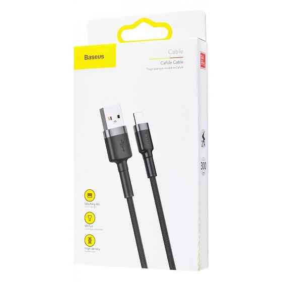 Кабель Baseus Cafule Lightning Cable 2A 3м червоний/чорний Львів