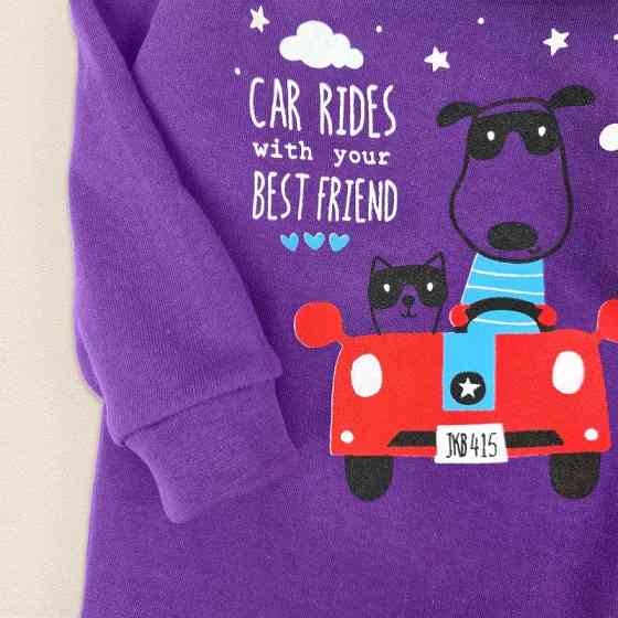 Боді з начосом та високою горловиною Best Friends зріст 80 см (9 - 12 місяців) Malena Фіолетовий з принтом Кривий Ріг