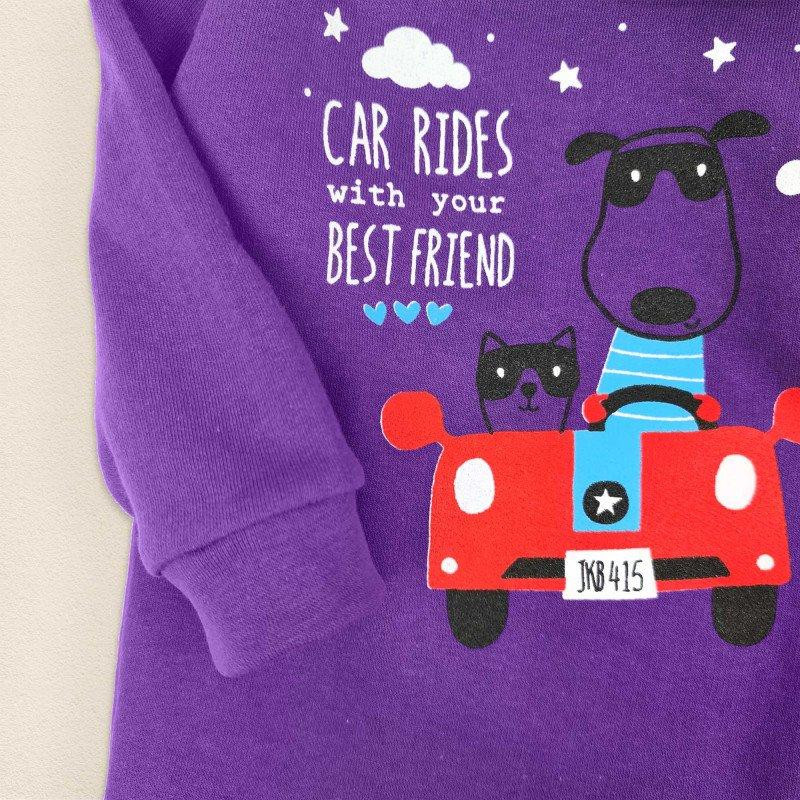 Боді з начосом та високою горловиною Best Friends зріст 80 см (9 - 12 місяців) Malena Фіолетовий з принтом Кривий Ріг - фото 3