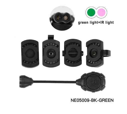 Тактический сигнальный фонарь Wadsn NE-05009-BK-green для шлема Mpls (зеленый + ИК свет) Черный Винница