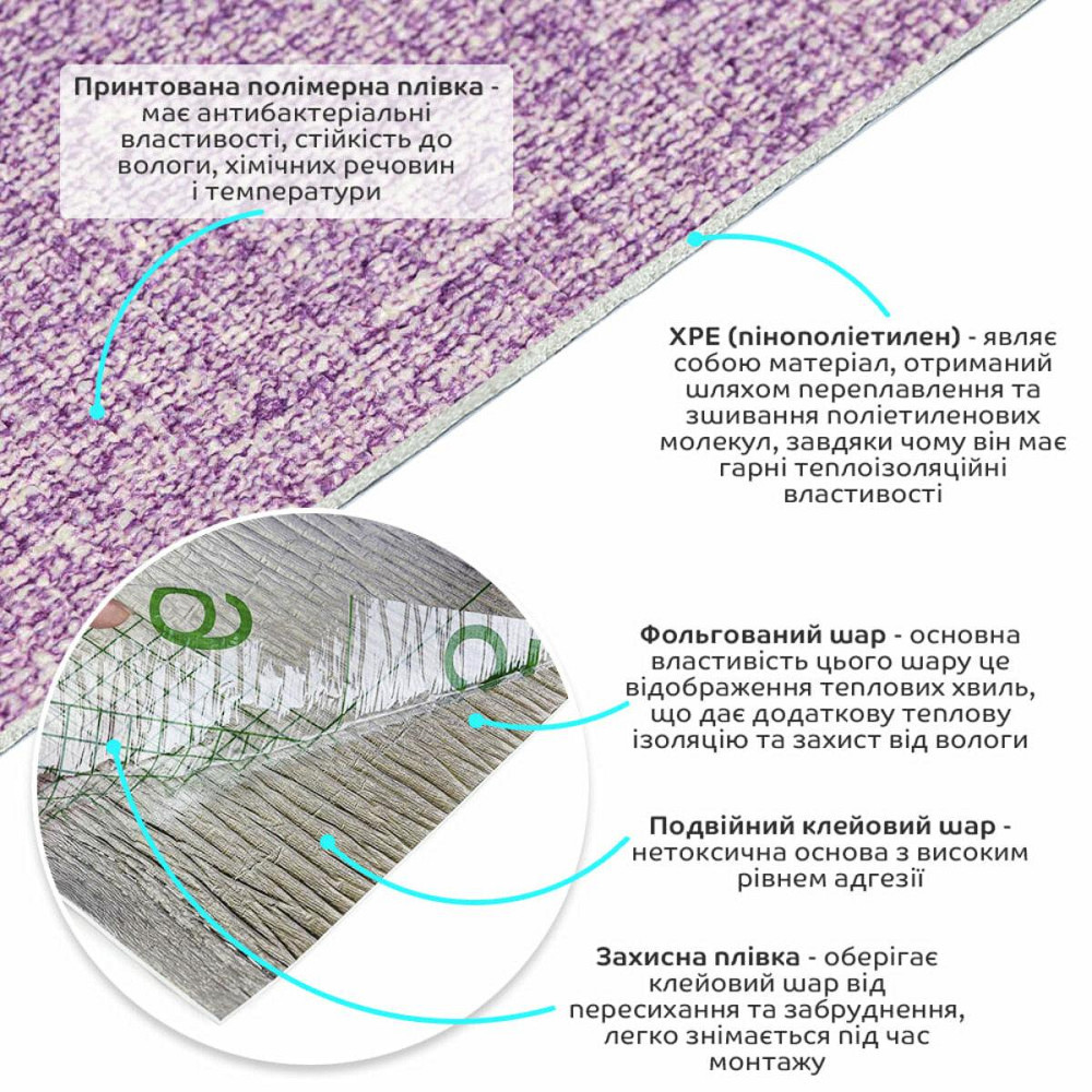 Обои самоклеющиеся 2800х500х1,5мм Сиреневый меланж YM-07 (D) SW-00001158 Днепр - изображение 2