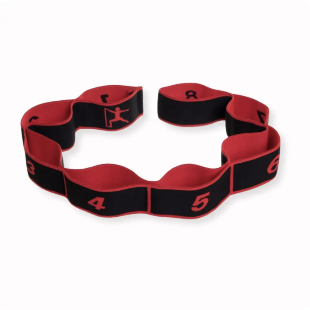 Резинка для фітнесу з петлями Queenfit 86,5 х 4см чорно-червона Киев - изображение 4