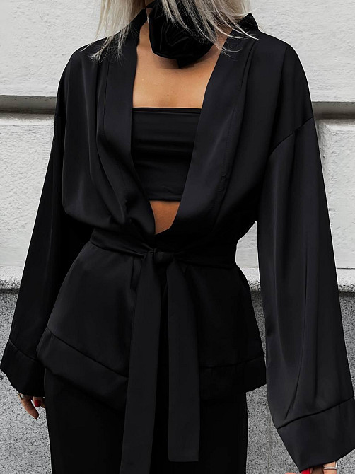 Женский базовый костюм двойка: кимоно и штаны атлас Одесса - изображение 3