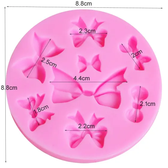 Силиконовый молд Бантики 88 мм розовый Киев
