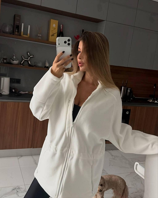 Жіноча повсякденна тепла кофта двосторонній поларфліс Молочний Одеса - фото 2