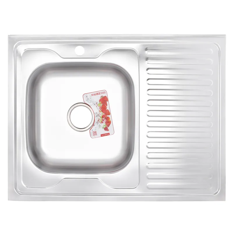 Кухонна мийка накладна Zerix Z8060L-04-160E (Satin) (ZX1618) Київ - фото 1
