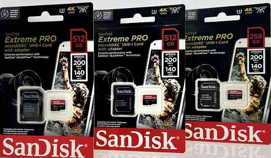Карта пам'яті SanDisk Extreme Pro microSDXC 512GB з SD адаптером. Київ