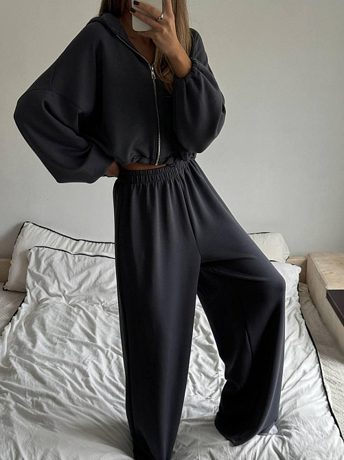 Жіночий трендовий костюм з турецького трикотажу oysho Графіт Одеса - фото 9