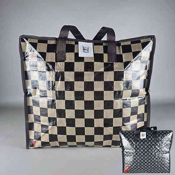 Сумка господарська, поліпропіленова, з кольоровим малюнком No1 Шахи+круги (38x34x18) (1 шт.) Харків