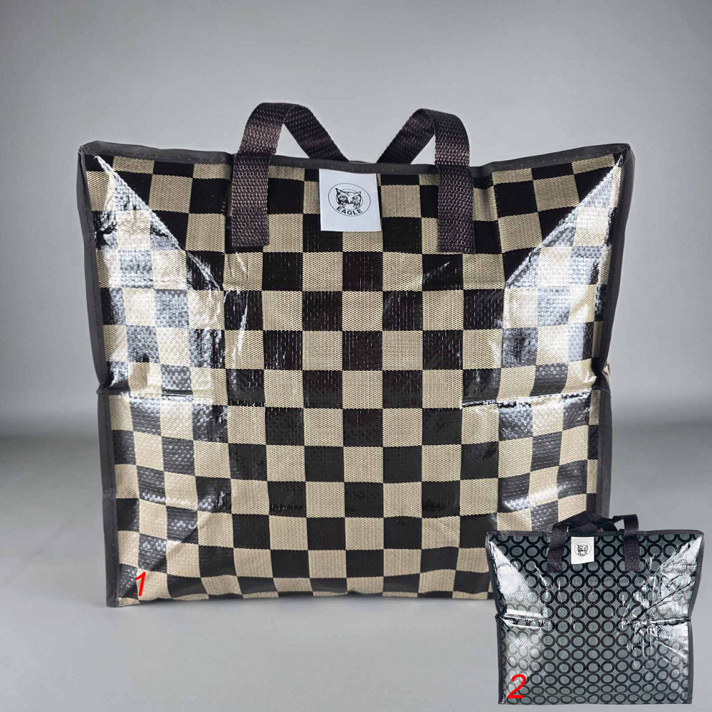 Сумка господарська, поліпропіленова, з кольоровим малюнком No1 Шахи+круги (38x34x18) (1 шт.) Харків - фото 5