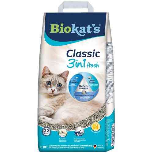 Наповнювач Biokats для котячого туалету Classic Fresh 3in1 Cotton Blossom бентонітовий 10 кг Київ