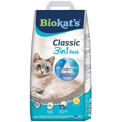 Наповнювач Biokats для котячого туалету Classic Fresh 3in1 Cotton Blossom бентонітовий 10 кг Київ - фото 3