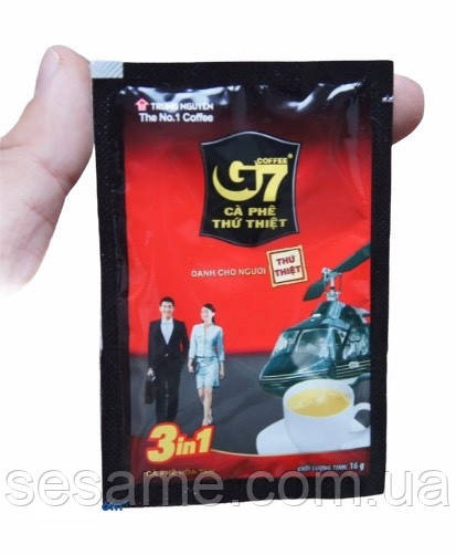 Вьетнамский растворимый кофе 3в1 с сахаром и сливками G7 Trung Nguen Original, 21 пак Харьков - изображение 3