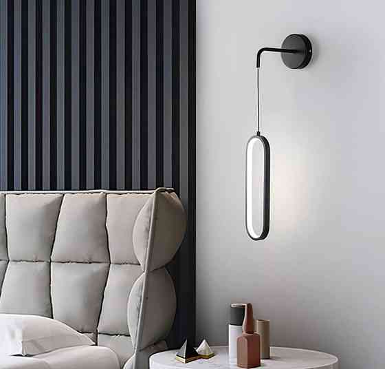 Бра настінне світлодіодне акрилове VALESO ph207 для спальні та вітальні 40W Чорне Коломия