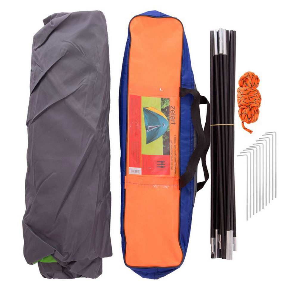 Палатка трехместная 2.00 х 2,00 м зеленая с тентом Киев - изображение 10