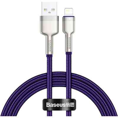 Дата кабель USB 2.0 AM to Lightning 1.0m 2.4A metal purple Baseus (CALJK-A05) Винница